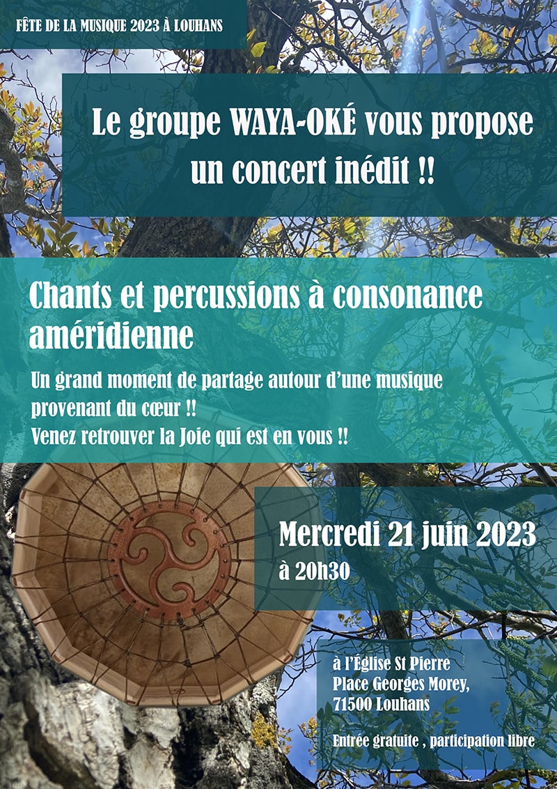 Affiche Concert WAYA-OKÉ Fête de la musique de Louhans le 21 juin 2023
